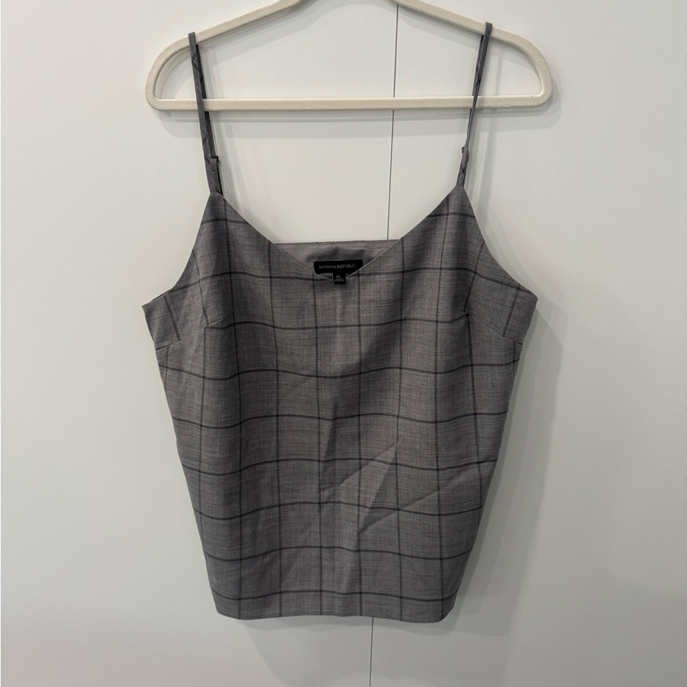 Banana Republic - Gray Checkered Women's Top